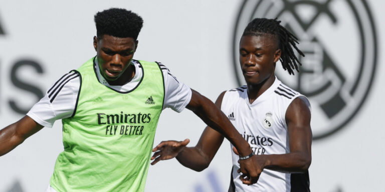 Aurelien Tchouameni, Eduardo Camavinga. (Pedro Castillo/Real Madrid via Getty Images)
