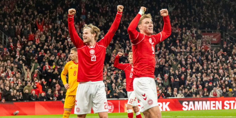 Morten Hjulmand, Rasmus Hojlund. (Kristian Tuxen Ladegaard Berg/NurPhoto via Getty Images)