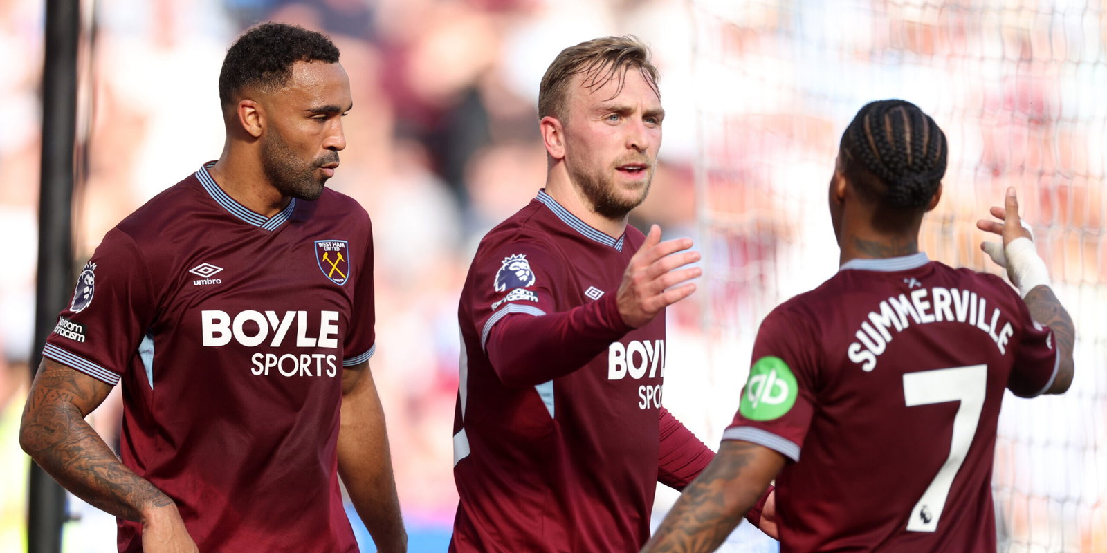 Callum Wilson, Jarrod Bowen, Crysencio Summerville. (Richard Pelham/Getty Images)