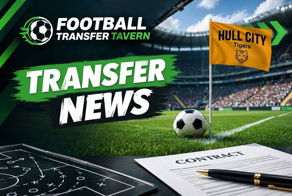 Hull City corner flag with contract.